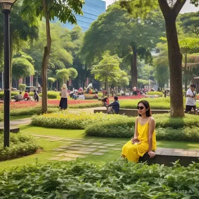 Taman Asri dengan Grass Block di Surabaya